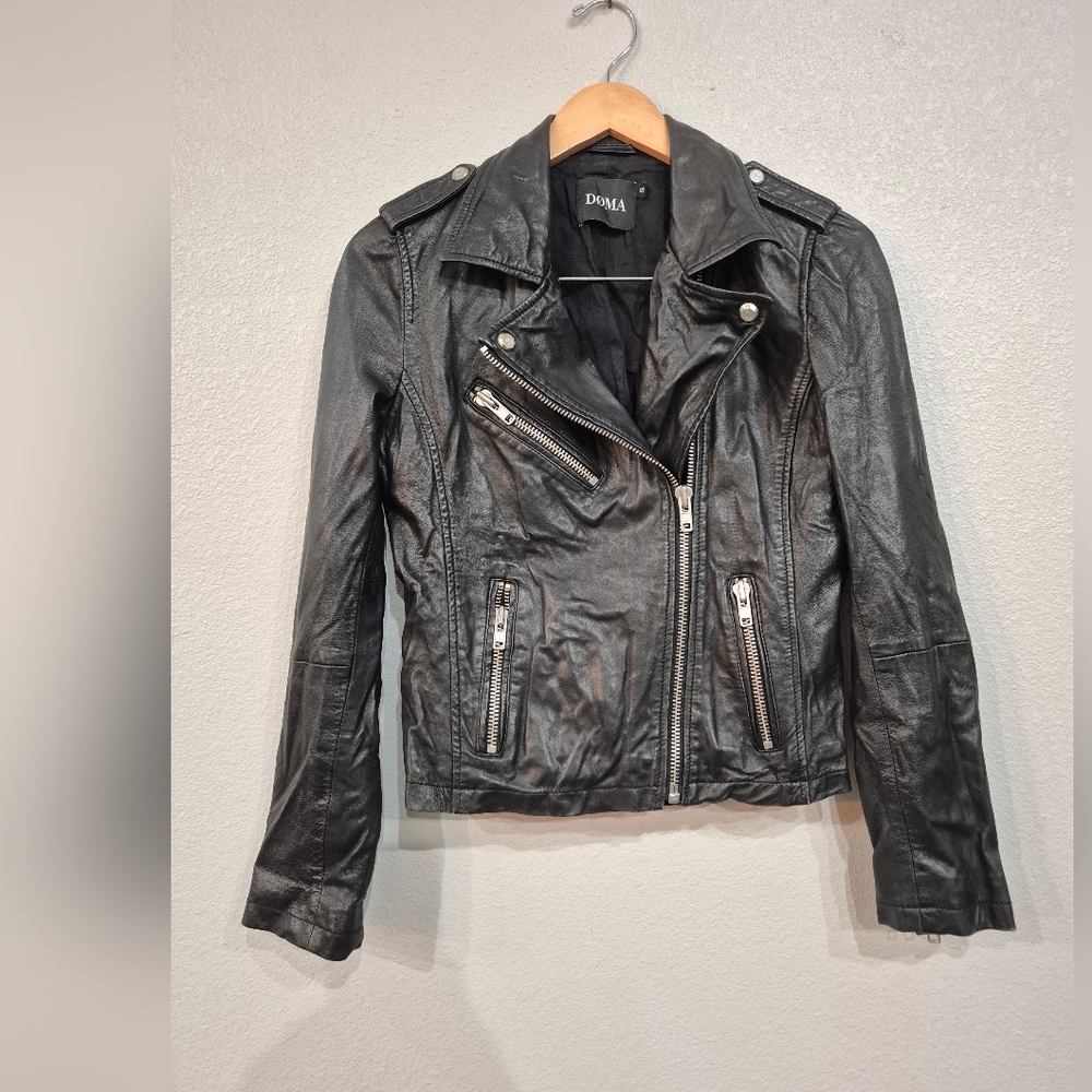 Doma Leather Moto Jacket - Women's Size Small In Excellent Condition - Picture 3 of 9